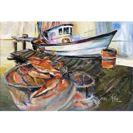 Carolines Treasures Carolines Treasures JMK1104PLMT Blue Crab Trap Fabric Placemat JMK1104PLMT